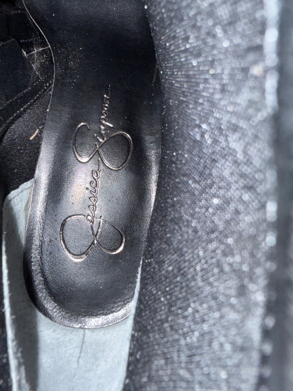 Jessica Simpson Zalor Black Rhinestone Glitter Western Booties 7.5M NIB - Picture 7 of 16